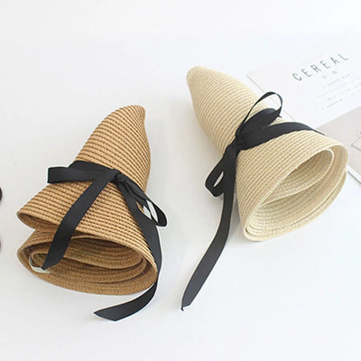 Womens Sun Straw Hat Wide Brim UPF 80 Summer Hat Foldable Packable