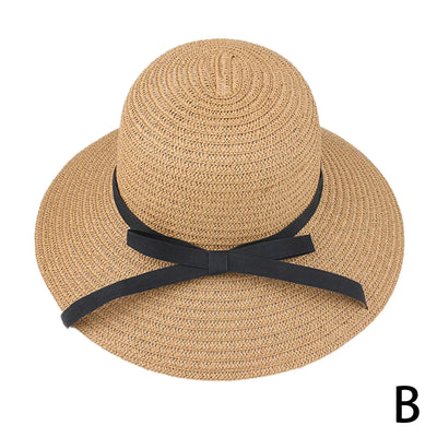 Womens Sun Straw Hat Wide Brim UPF 80 Summer Hat Foldable Packable
